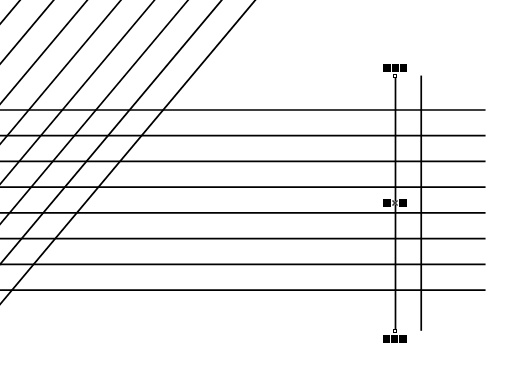 Рис. 43. Создана копия выделенной вертикальной линии 